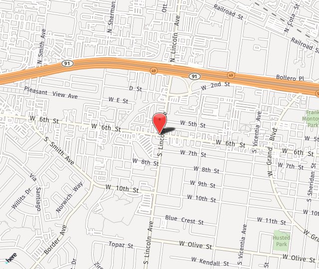 Location Map: 1112 W. 6th St. Corona, CA 92882