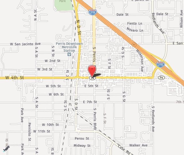 Location Map: 180 E. 4th St. Perris, CA 92570