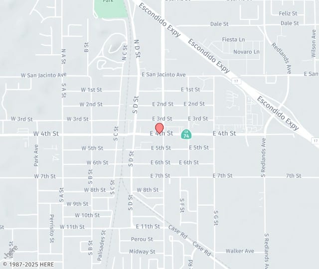 Location Map: 180 E. 4th St. Perris, CA 92570